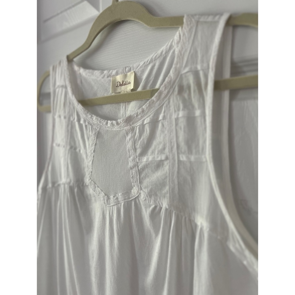 Anthropologie Deletta White Sleeveless Blouse